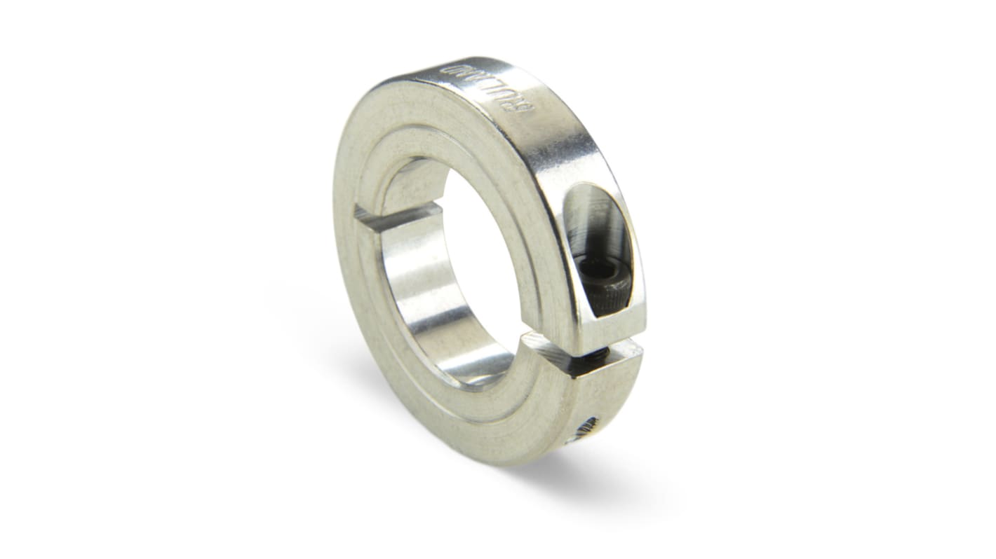 Ruland Shaft Collar, One Piece, Clamp Screw, Bore 8mm, OD 20mm, W 5.5mm, Aluminium