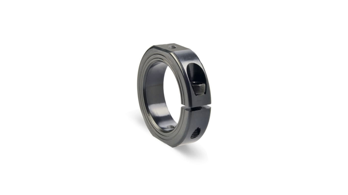 Ruland Shaft Collar, One Piece, Clamp Screw, Bore 10mm, OD 24mm, W 9mm, Carbon Steel