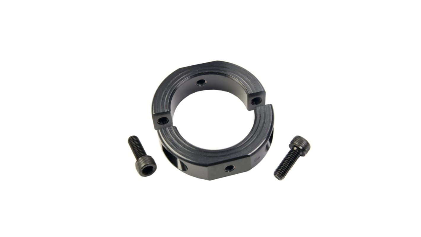 Ruland Shaft Collar, Two Piece, Clamp Screw, Bore 16mm, OD 34mm, W 13mm, Carbon Steel