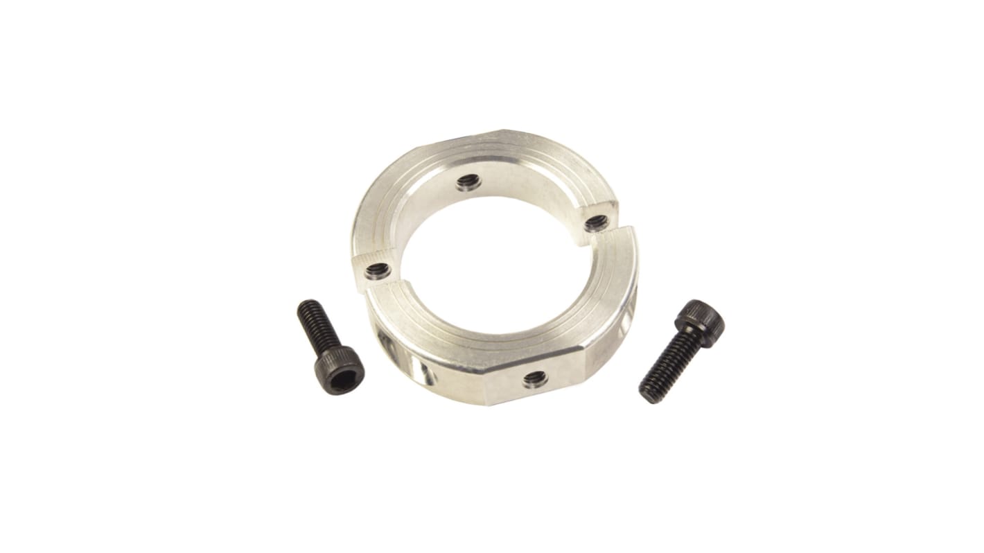 Ruland Shaft Collar, Two Piece, Clamp Screw, Bore 20mm, OD 40mm, W 15mm, Aluminium
