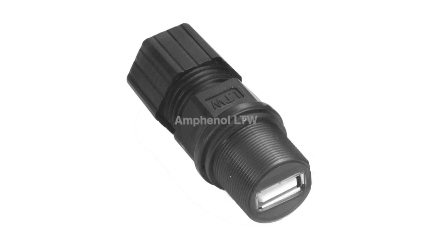 Amphenol Industrial Straight, Panel Mount Type A IP68 USB Connector