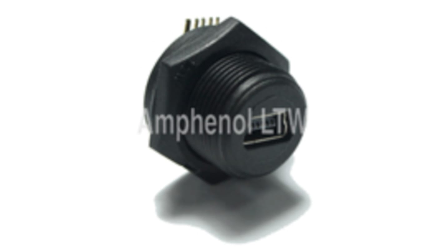 Amphenol Industrial Right Angle, Panel Mount Type B IP67 USB Connector