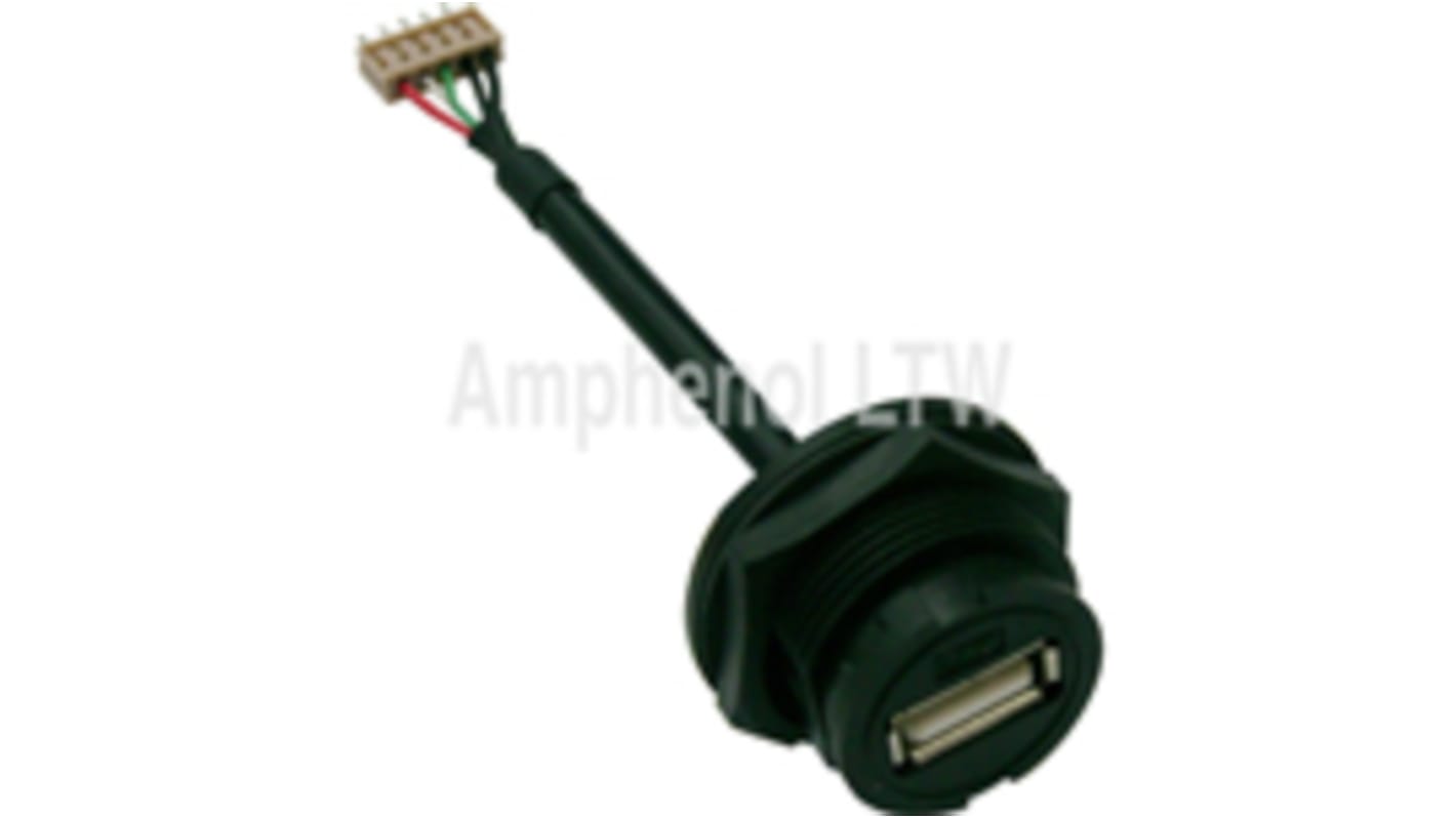 Amphenol Industrial Straight, Panel Mount Type A IP67 USB Connector