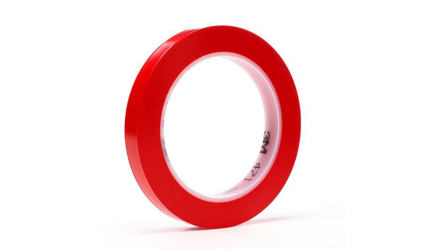 3M Scotch 471 Red Vinyl 33m Lane Marking Tape, 0.14mm Thickness