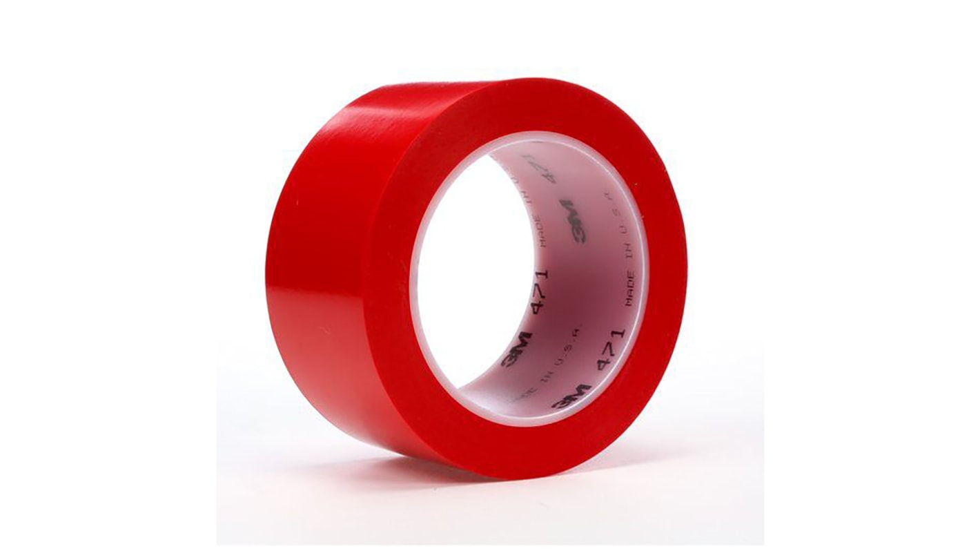 3M Scotch 471 Red Vinyl 33m Lane Marking Tape, 0.14mm Thickness