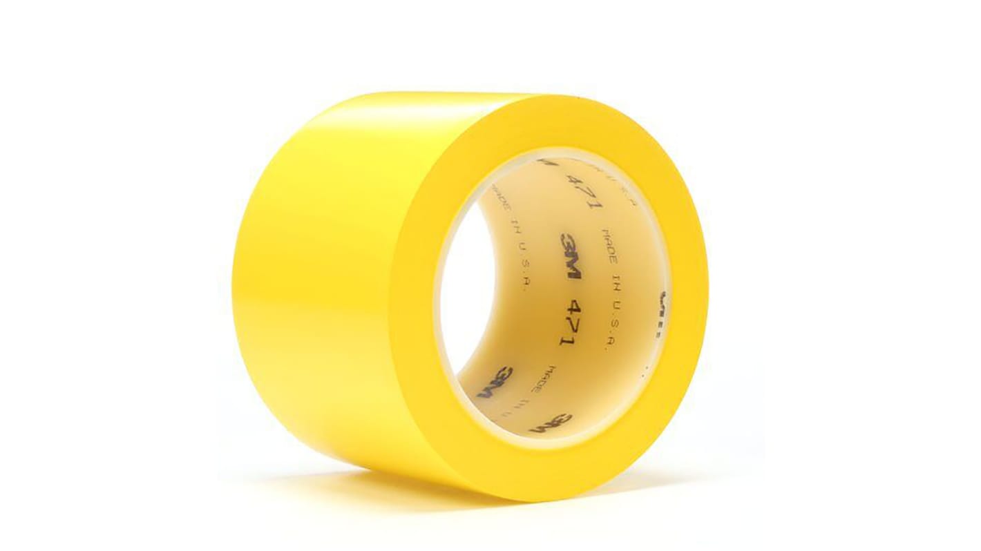 3M 471 Yellow Vinyl 33m Vinyl Tape, 0.14mm Thickness
