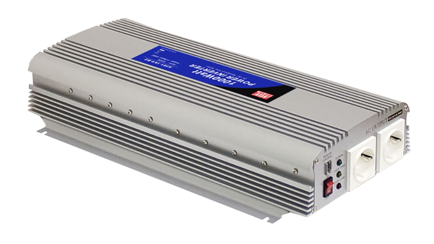 MEAN WELL Modified Sine Wave 1500W Power Inverter, 12V dc Input, 230V ac Output