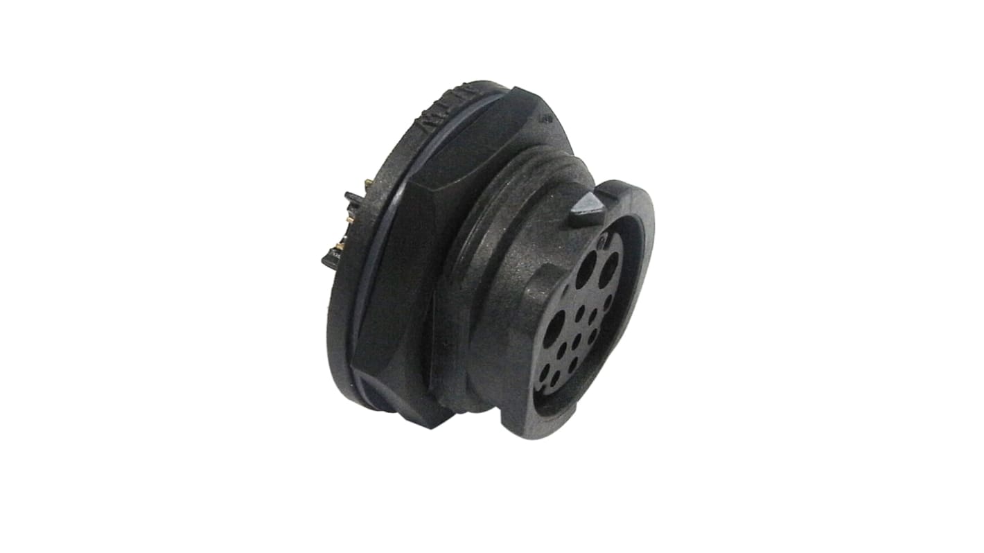Amphenol Industrial Connector, 12 Contacts, Cable Mount, Socket, Female, IP68, DCD Series