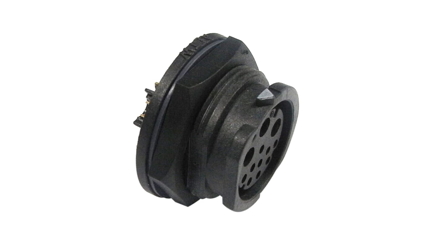 Amphenol Industrial 标准圆形连接器插座, 14芯, 正面安装, 焊接端接, 5.0A, 300.0 V, IP68, X-Lok系列