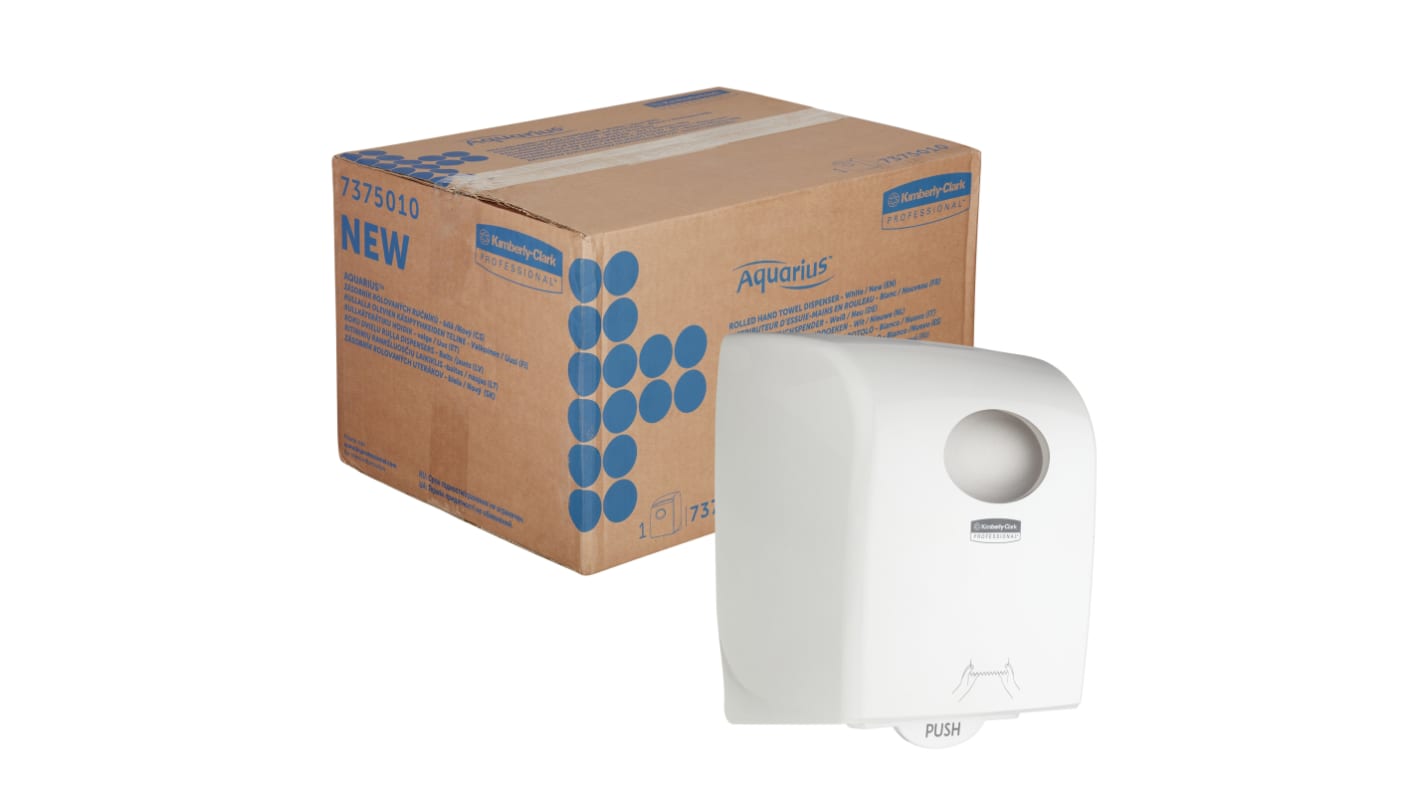 Kimberly Clark Plastic White Wall Mounting Paper Towel Dispenser, 297mm x 248mm x 374mm