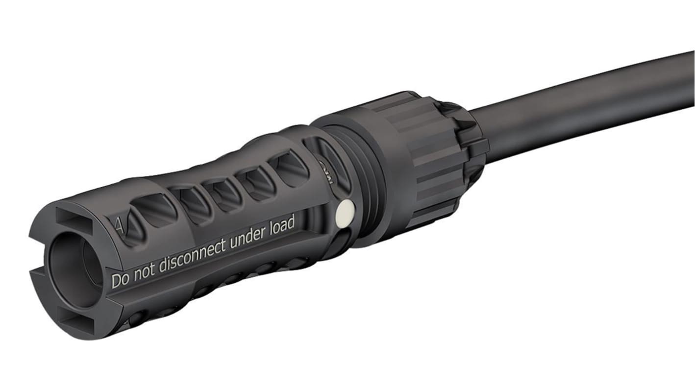Staubli MC4-Evo2 Series, Male, Cable Mount MC4 Connector, Rated At 45A, 1.5 kV