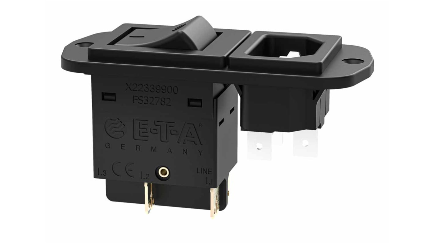 ETA Thermal Circuit Breaker - 3130 2 Pole 50 V dc, 240V ac Voltage Rating Snap In, 3A Current Rating