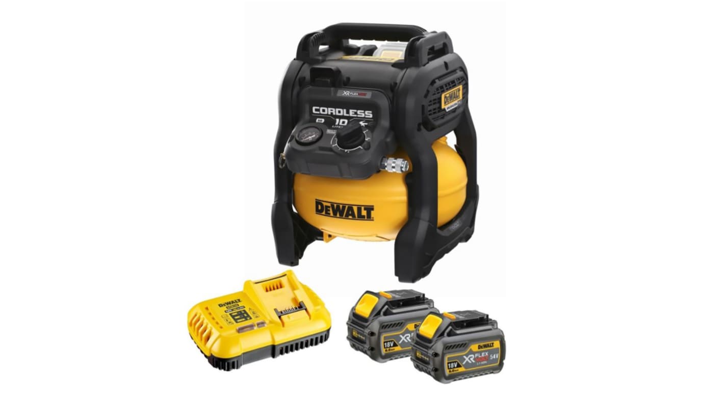 DeWALT DCC1054T2-GB Druckluftkompressor mit 294W Elektromotor, 9.5 l / 9bar, UK-Netzstecker