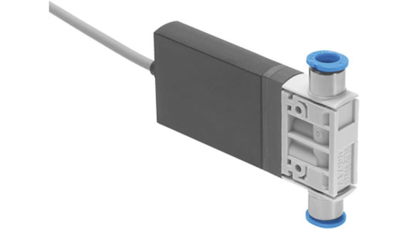 Festo 2/2, Closed, Monostable Solenoid Pilot Valve - Electrical One-Touch Fitting 6 mm MHJ Series 24V dc, 567503