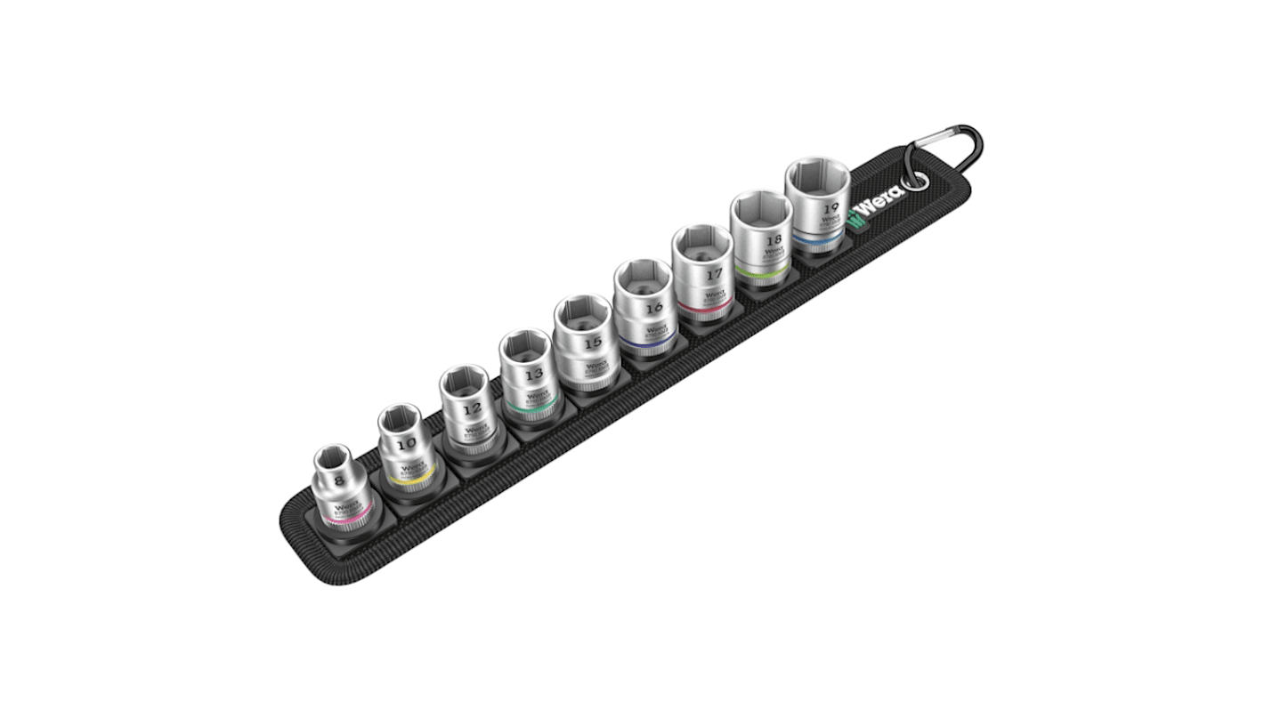 Wera 9-Piece Metric 3/8 in Standard Socket Set , 6 point
