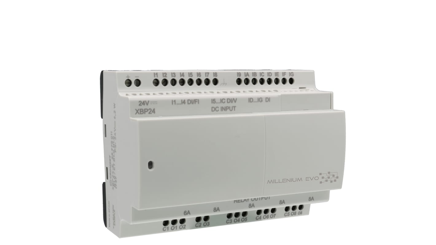 Rs-Online CPU PLC Crouzet Millenium Evo ingressi: 16 (Digitali) uscite: 8 16/8 I/O 24 V c.c
