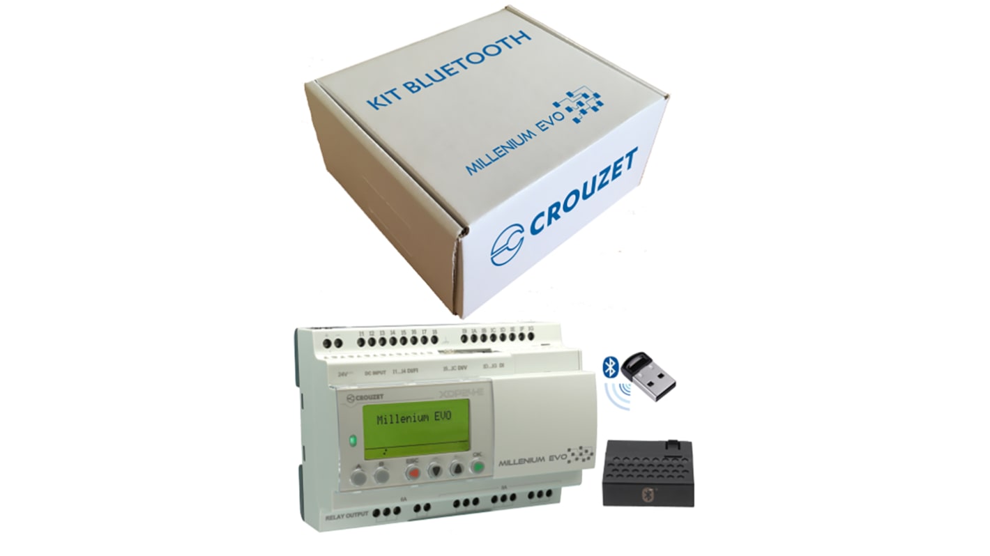 Crouzet Millenium Evo Series PLC CPU Starter Kit for Use with PLC, Relay Output, 16 (Digital)-Input, Digital Input