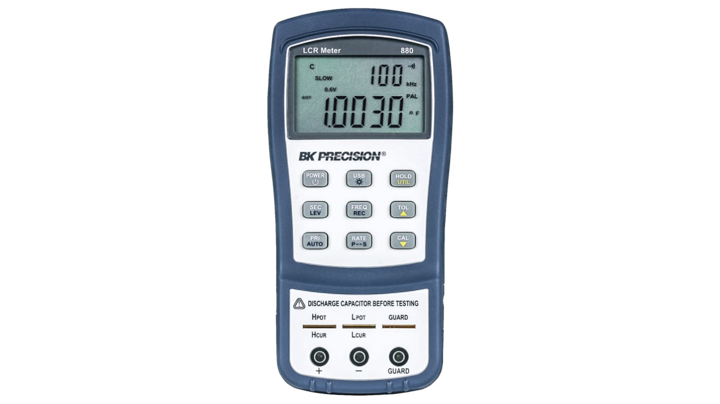Tester LCR Portatile BK Precision BK880, 20mF max, 10 MΩ max, 1000H max, 100kHz