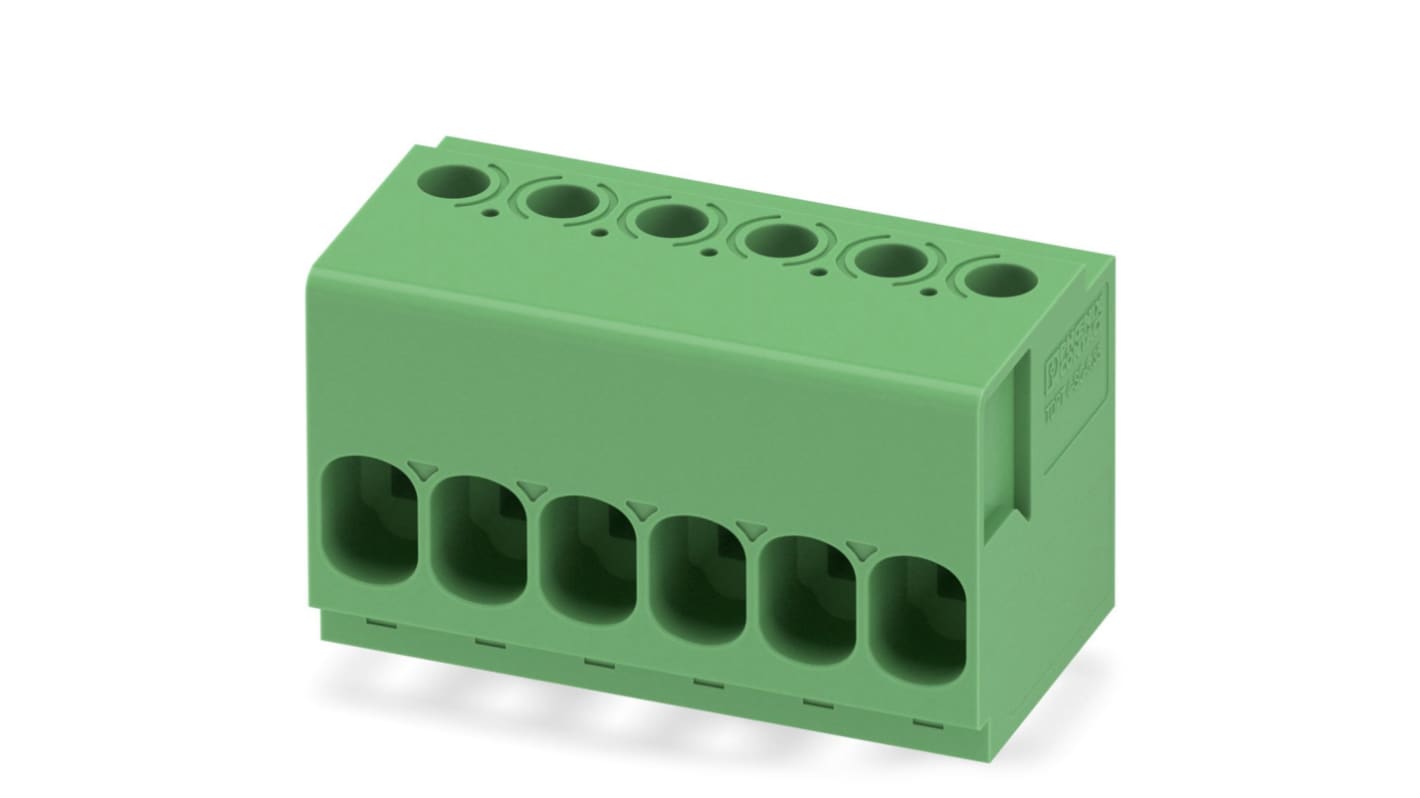 フエニックスコンタクト TDPT 4/ 6-SC-6.35-ZB 基板用端子台, 41A, 1000 V, 6.35mmピッチ, 1列, 6極