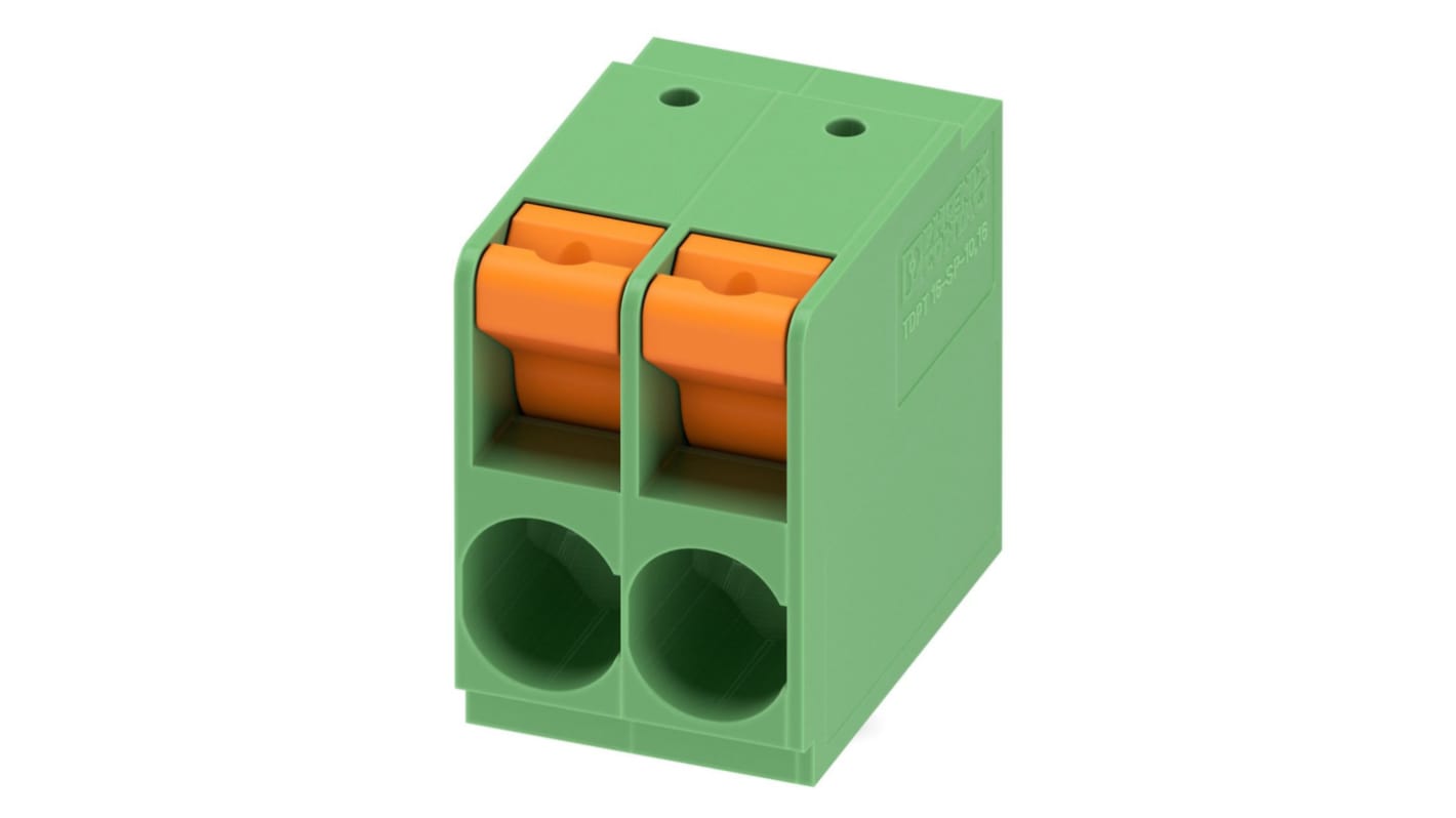 フエニックスコンタクト TDPT 16/ 2-SP-10.16-ZB 基板用端子台, 76A, 1000 V, 10.16mmピッチ, 1列, 2極