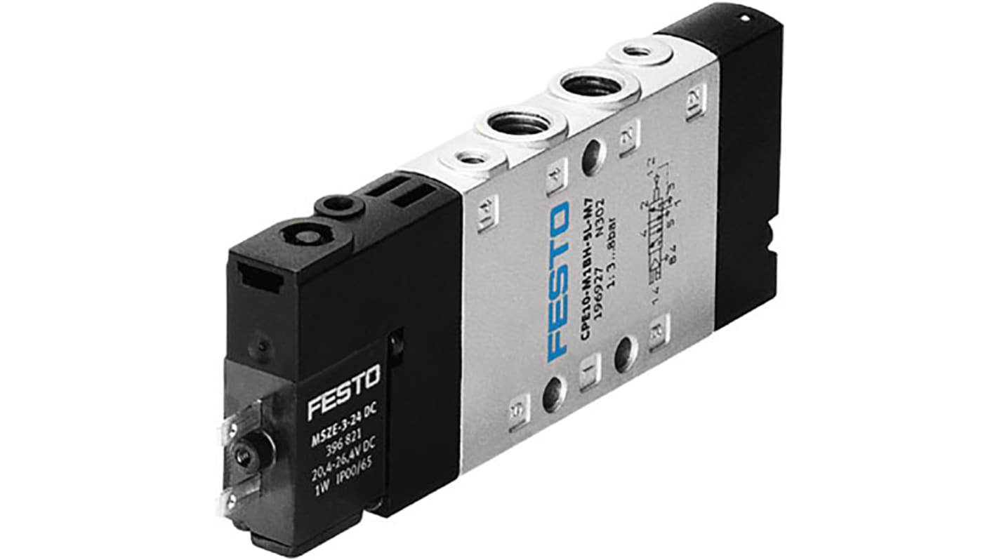 Festo 5/2 Solenoid Pilot Valve - Electrical M7 CPE Series 24V dc, 196927
