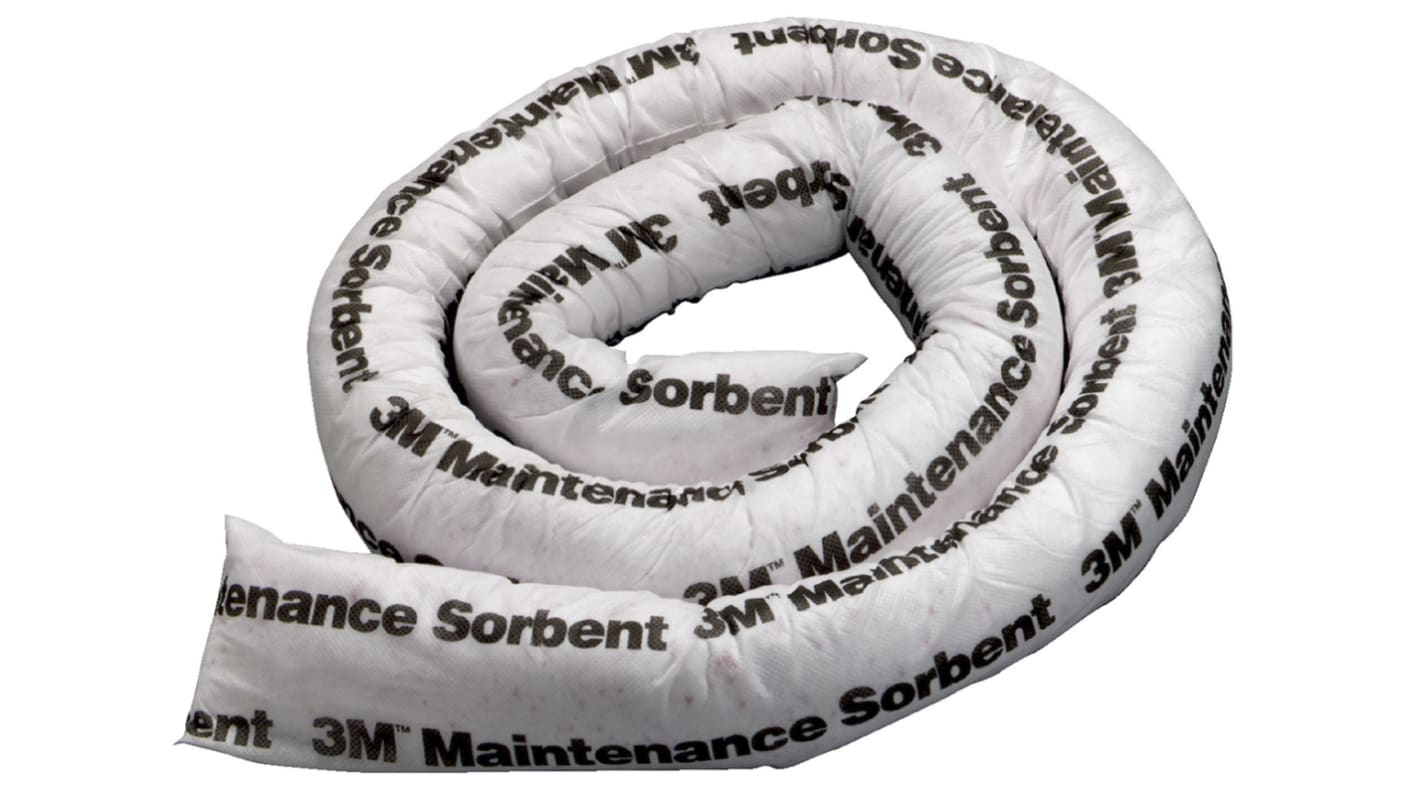 3M Spill Absorbent Boom for Oil Use, 45 L Capacity, 12 per Pack