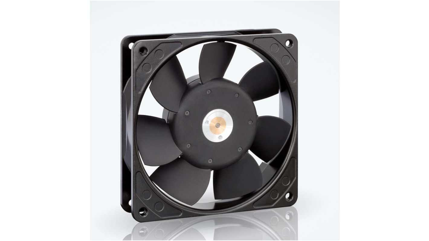 ebm-papst 9900 Series Axial Fan, 115 V ac, AC Operation, 135m³/h, 14W, 104mA Max, IP20, 119 x 119 x 25mm