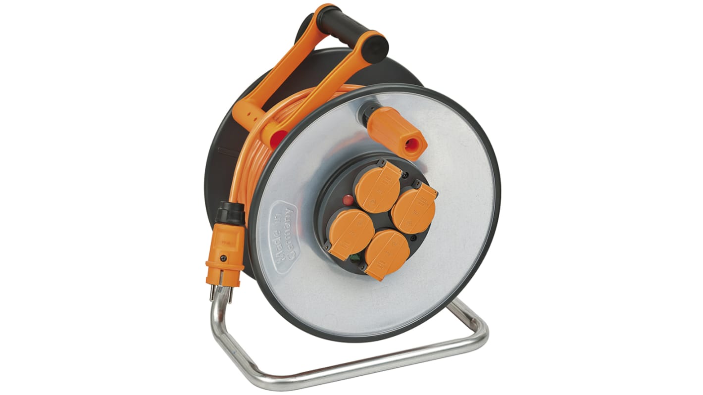 brennenstuhl 33m 4 Socket NF Cable Reel Open Reel, IP44