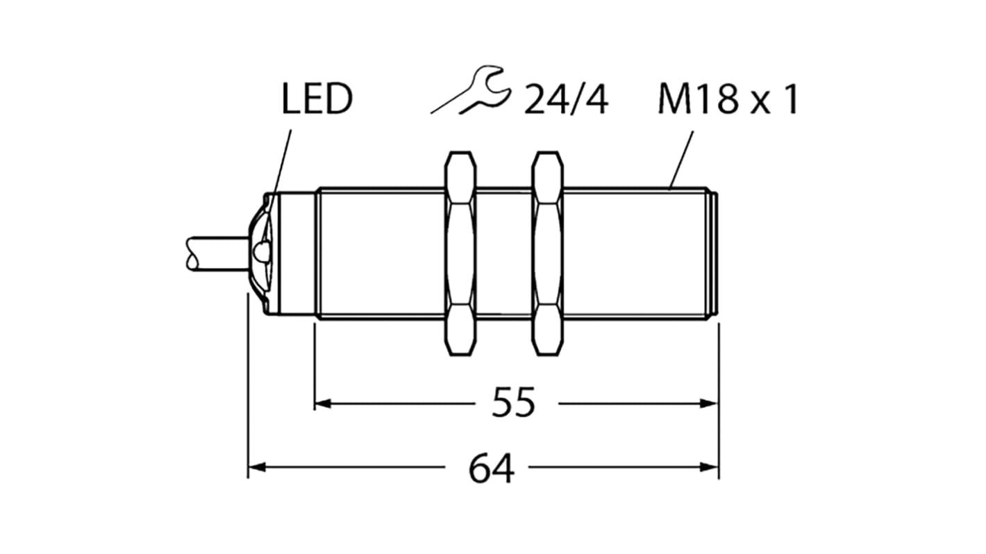 Rs-Online Sensore di prossimità Cilindro filettato Turck M18 rilevamento 500 mm 15 → 30 V c.c