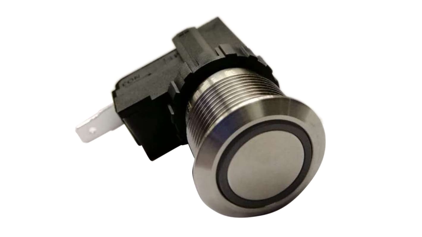 RS PRO Push Button Switch, Latching, Panel Mount, 19.1mm Cutout, SPST, 250 / 125V ac, IP67