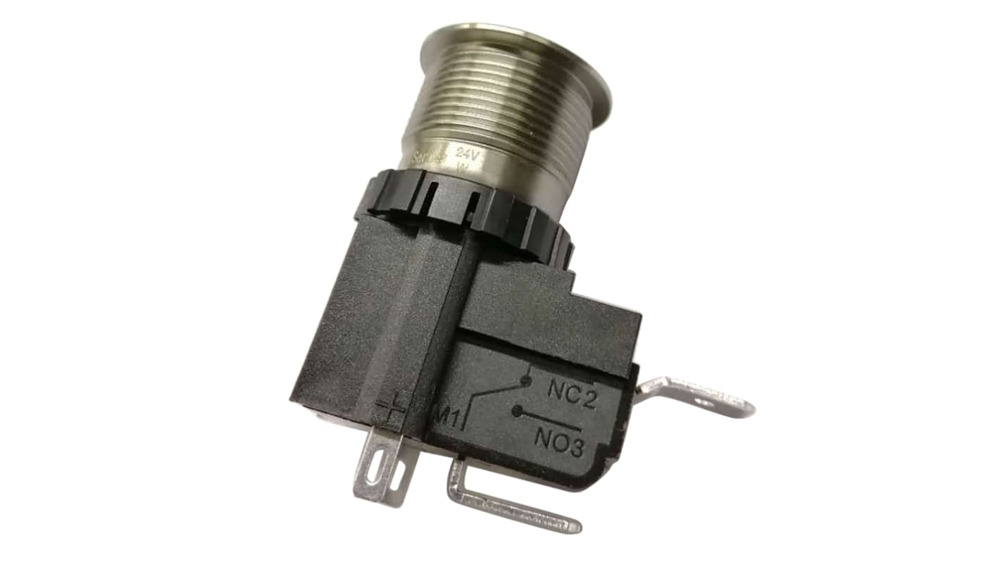 RS PRO Illuminated Push Button Switch, Momentary, Panel Mount, 19.1mm Cutout, SPST, White LED, 250 / 125V ac, IP67