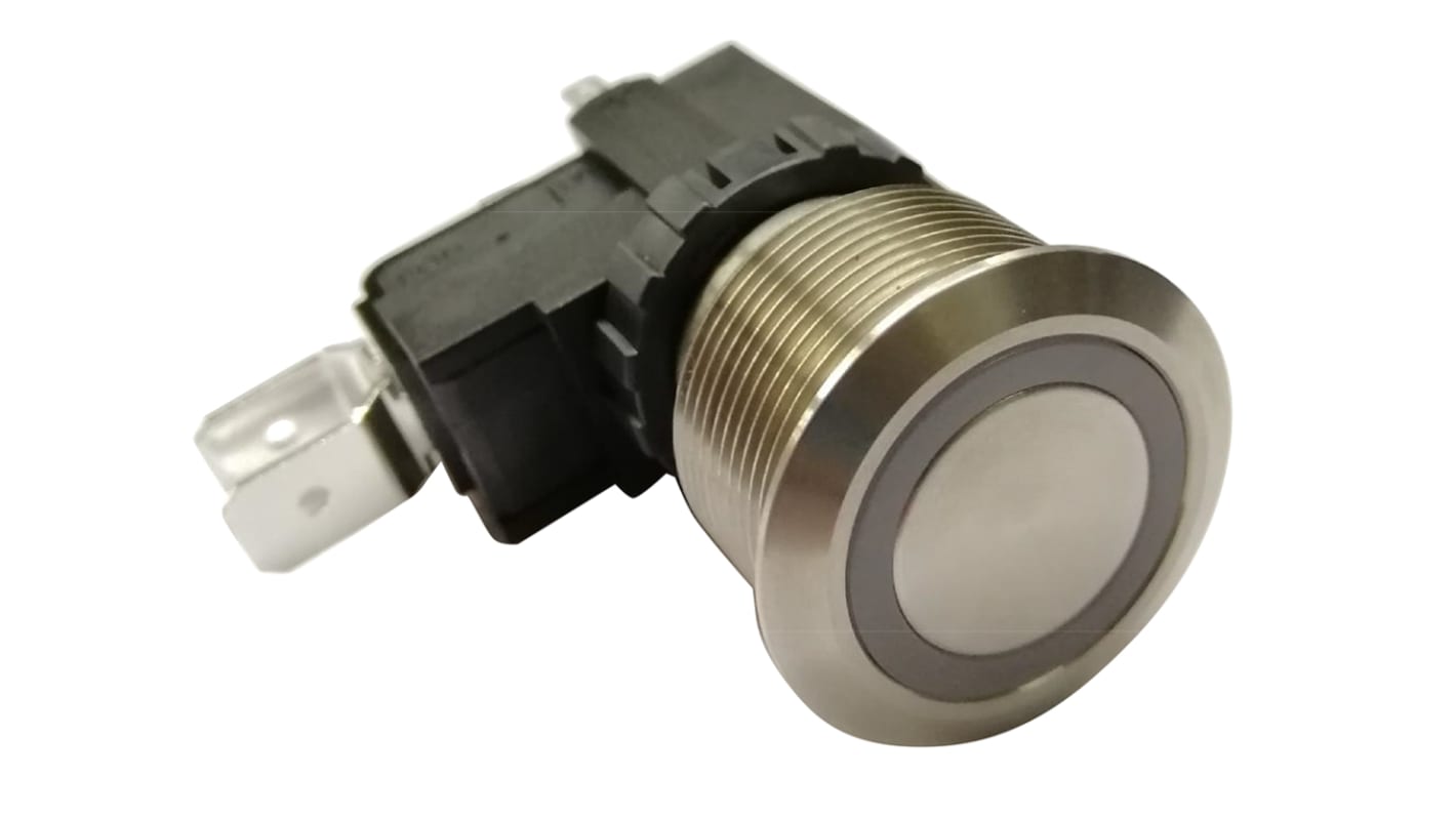 RS PRO Illuminated Push Button Switch, Latching, Panel Mount, 22.2mm Cutout, SPDT, White LED, 250 / 125V ac, IP67