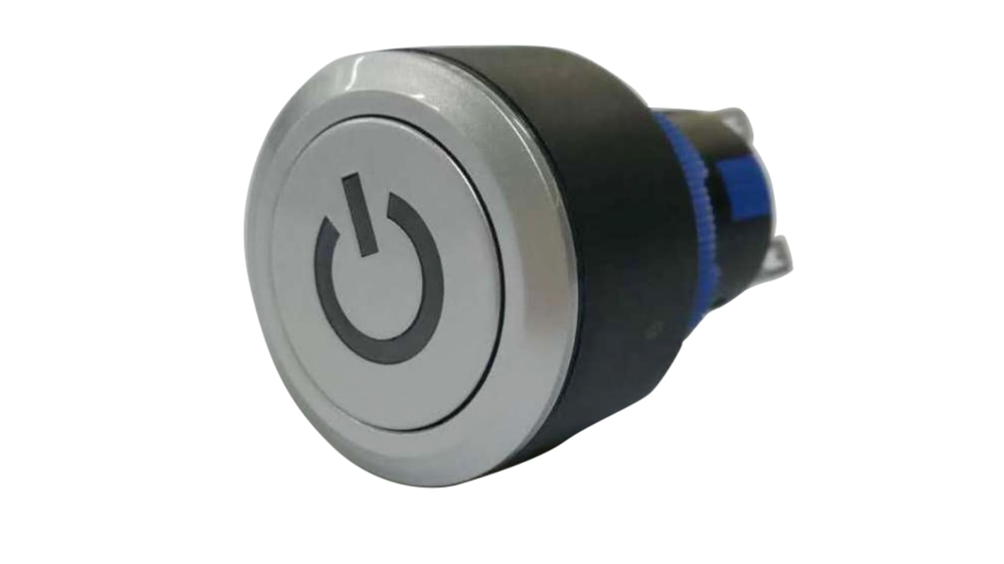 RS PRO Illuminated Push Button Switch, Panel Mount, 22.2mm Cutout, DPDT, 250V ac, IP65