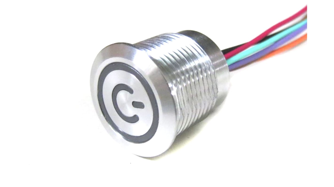 RS PRO Capacitive Switch Latching, Momentary,Illuminated, RGB, NPN, IP68