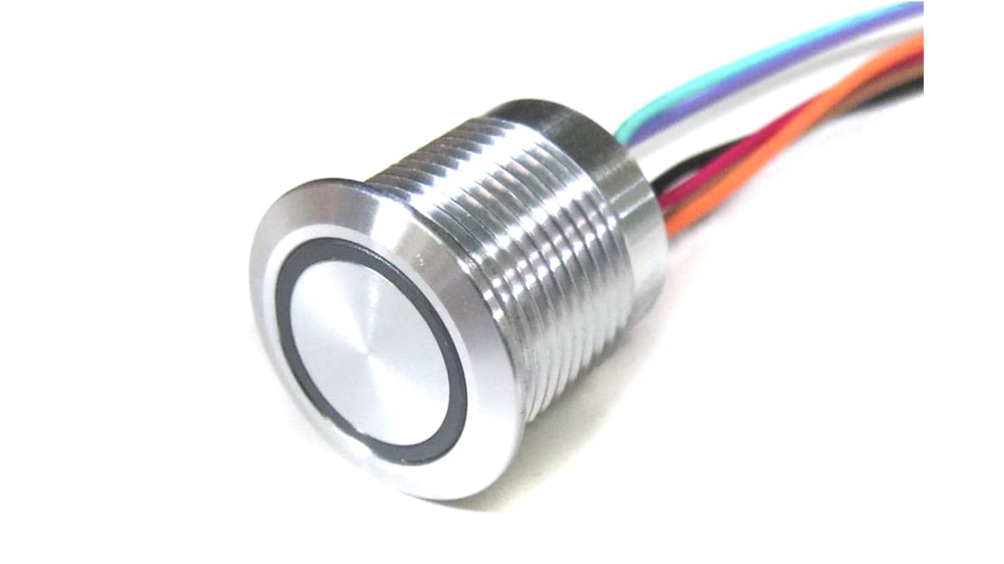 RS PRO Capacitive Switch Latching, Momentary,Illuminated, RGB, NPN, IP68
