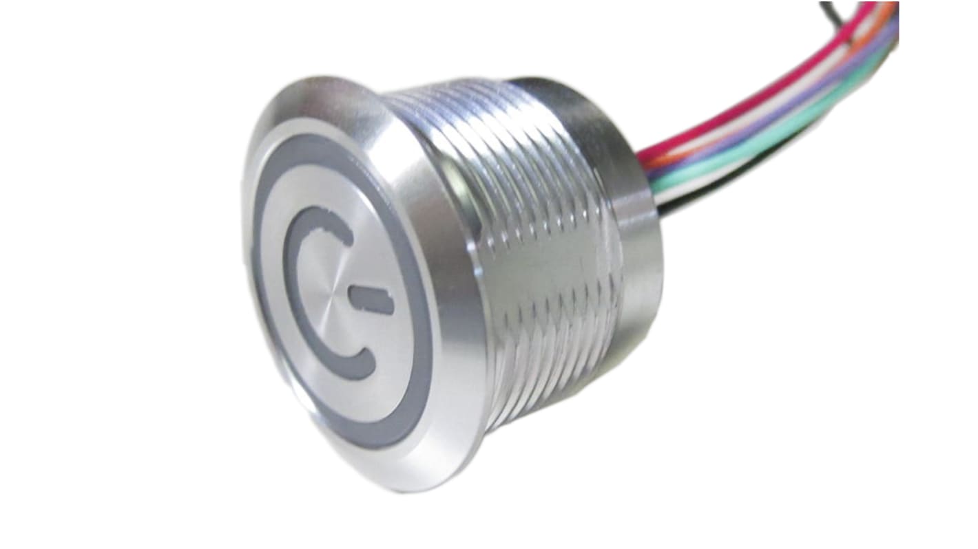 RS PRO Capacitive Switch Latching, Momentary,Illuminated, RGB, NPN, IP68