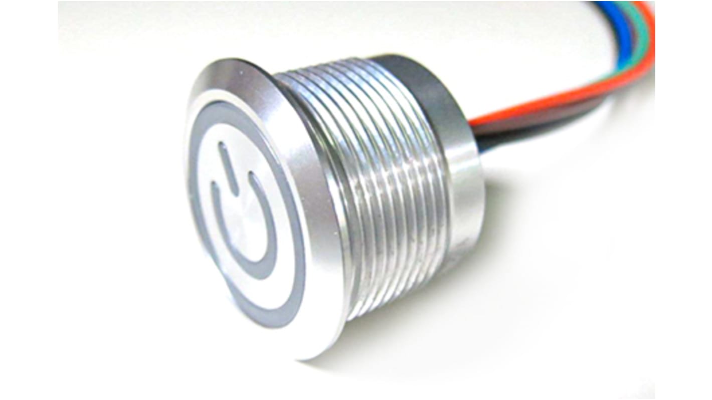 RS PRO Capacitive Switch Latching, Momentary,Illuminated, RGB, NPN, IP68