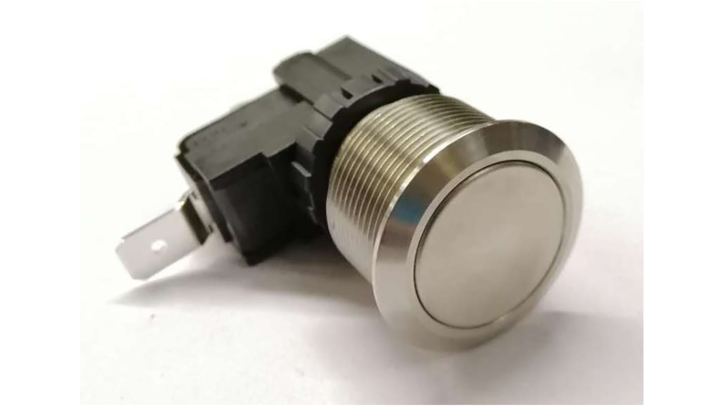 RS PRO Push Button Switch, Latching, Panel Mount, 22.2mm Cutout, SPST, 250 / 125V ac, IP67