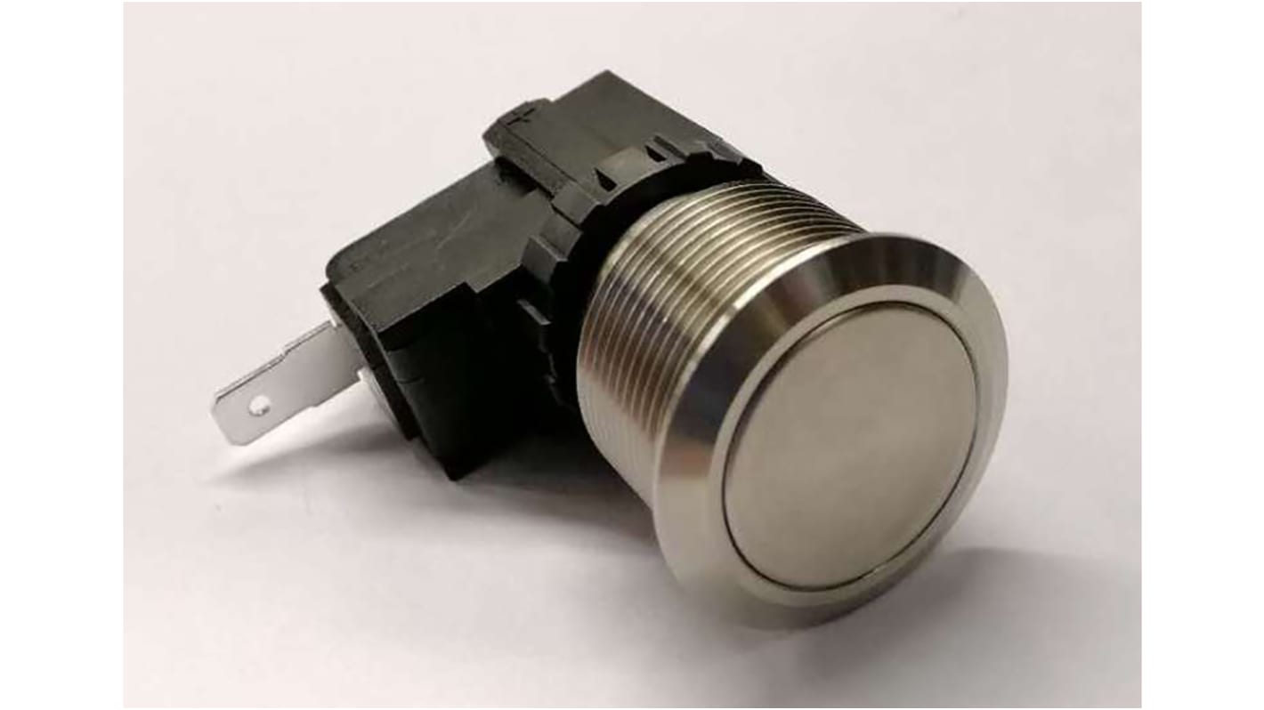 RS PRO 按钮开关, Φ22.2mm开孔, 面板安装, 瞬时操作圆形, 单刀单掷, IP67