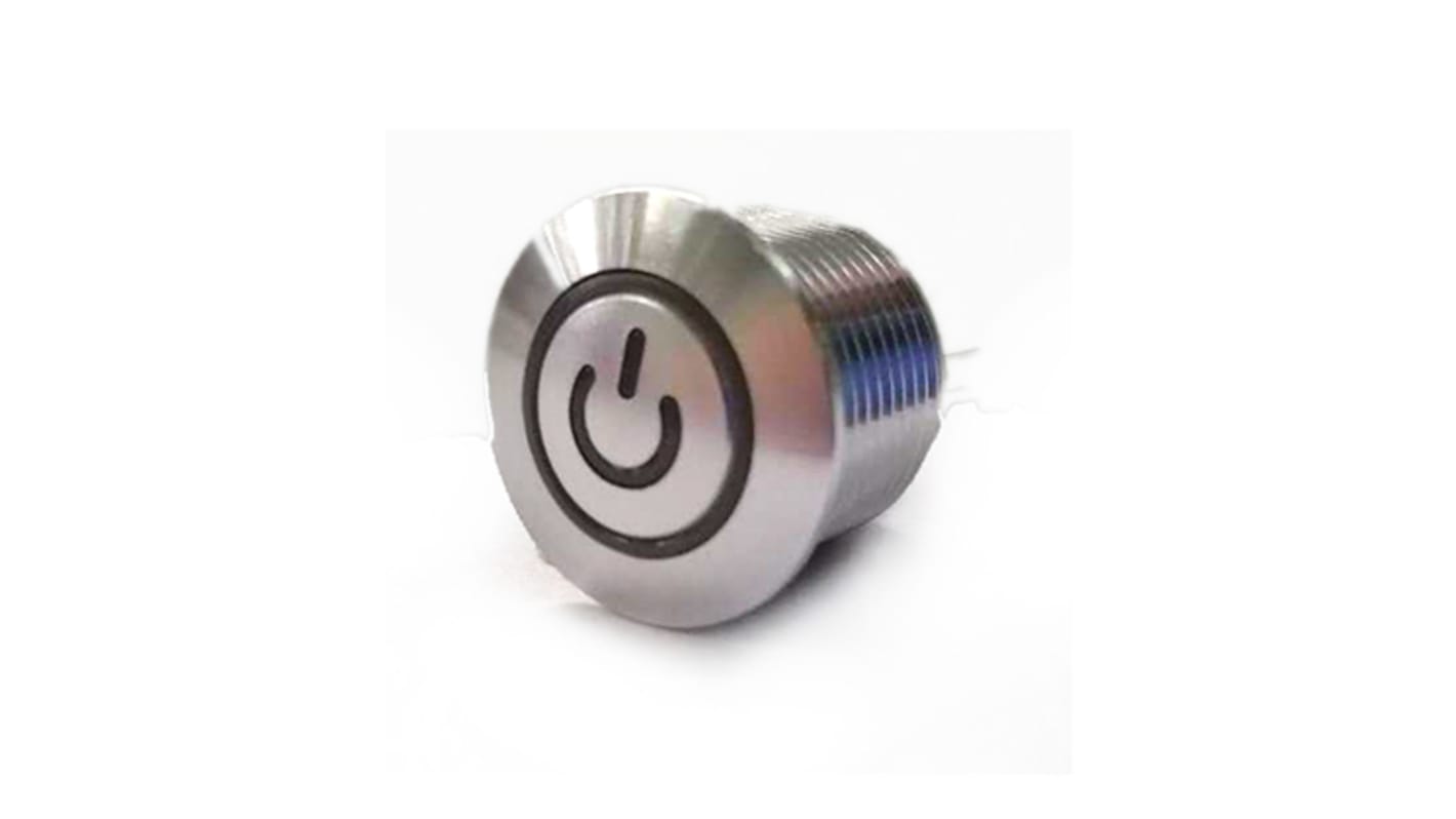 RS PRO Illuminated Push Button Switch, Momentary, Panel Mount, 16mm Cutout, SPST, RGB LED, 36V dc, IP67