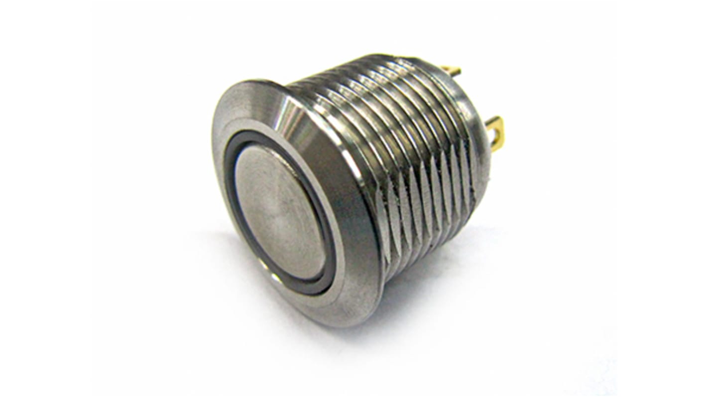 RS PRO Illuminated Push Button Switch, Momentary, Panel Mount, 16mm Cutout, SPST, Yellow LED, 36V dc, IP67