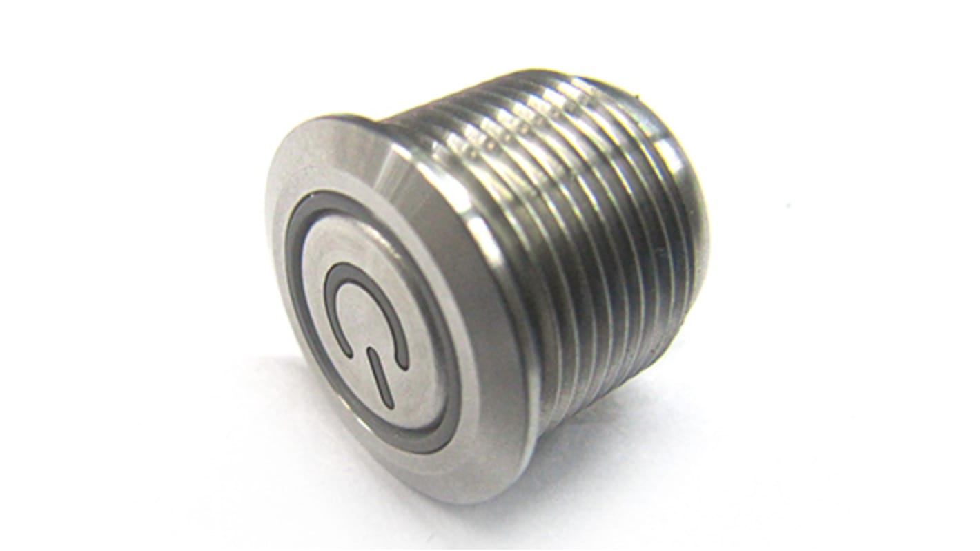 RS PRO Push Button Switch, Momentary, Panel Mount, 16mm Cutout, SPST, 36V dc, IP67