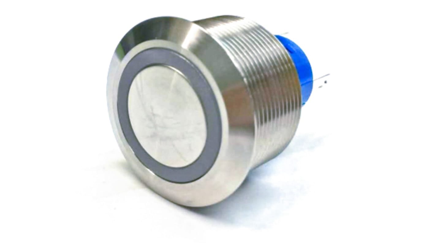 RS PRO Illuminated Push Button Switch, Momentary, Panel Mount, 25.2mm Cutout, SPDT, Red LED, 250V ac, IP67