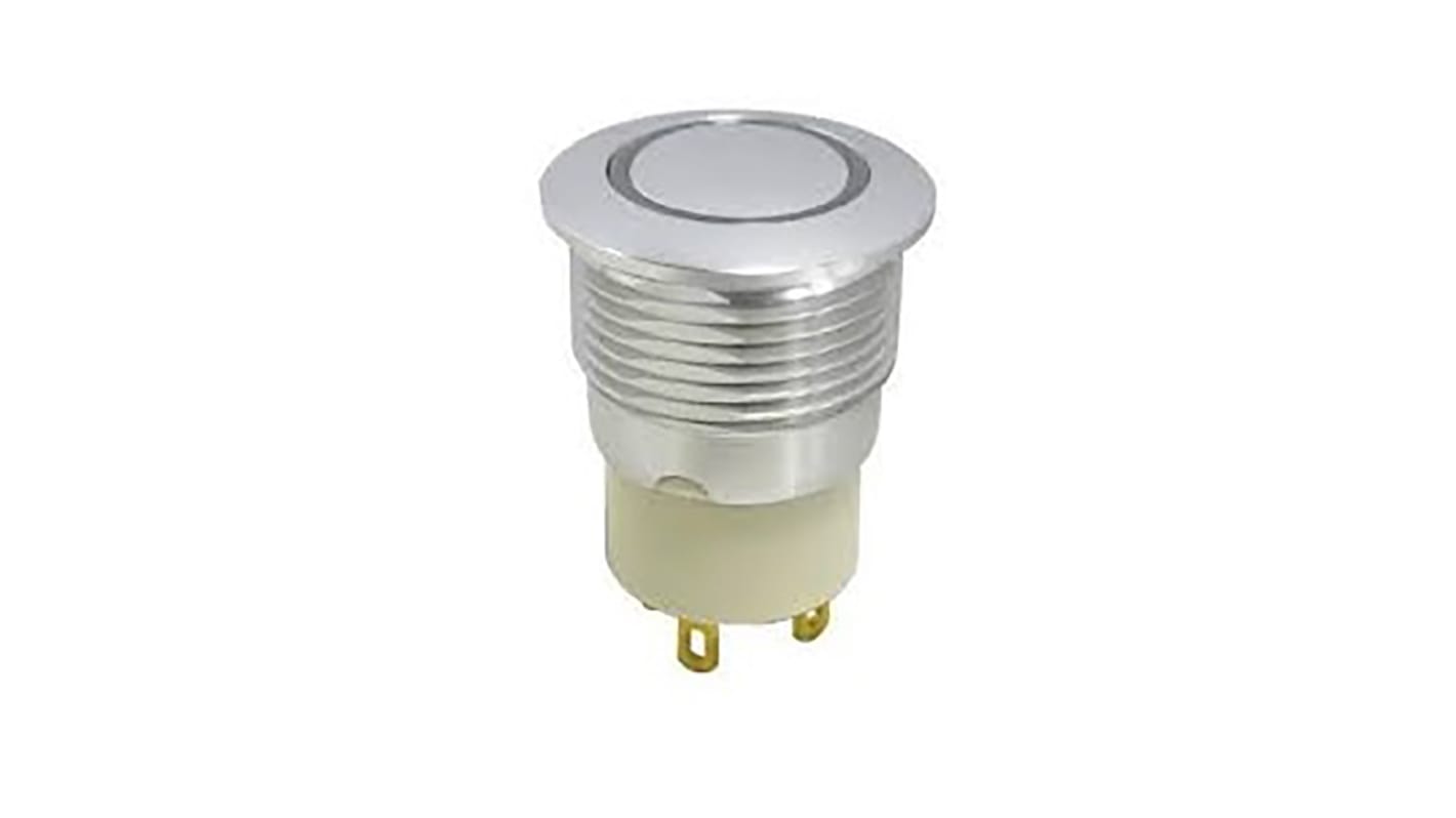 RS PRO Illuminated Push Button Switch, Latching, Panel Mount, 16mm Cutout, SPST, Blue LED, 36V dc, IP67