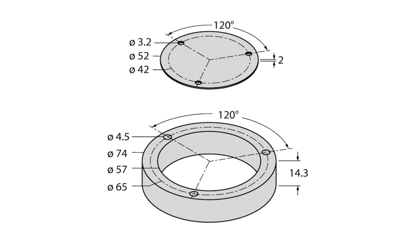 Rs-Online Anello di protezione con piastra di protezione Turck per uso con Encoder induttivo Ri-QR24
