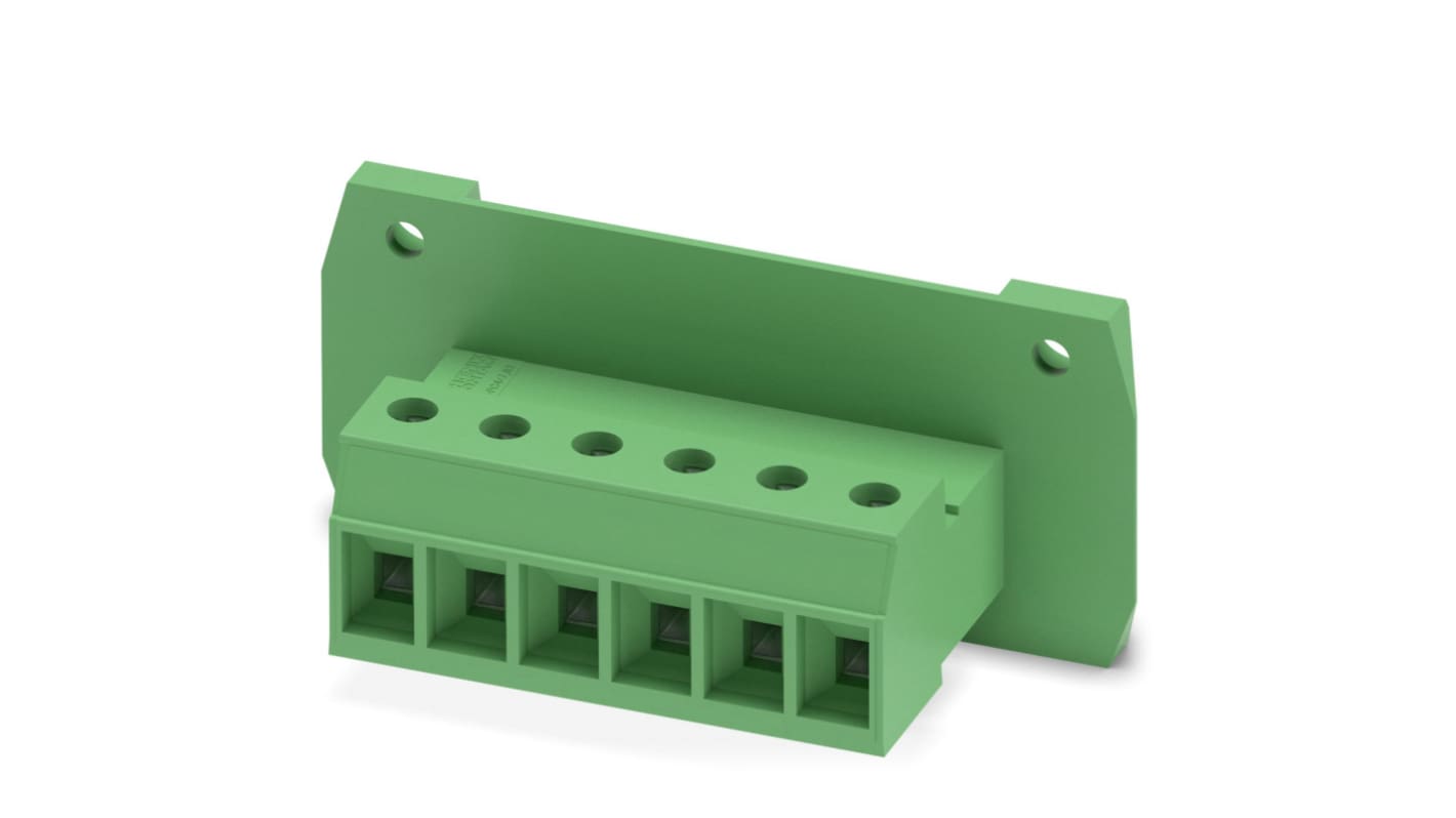 Phoenix Contact, 7.62mm Pitch, DFK-PC 4/ 6-GF-7.62, 6 Way, , Pluggable Terminal Block, Feed Through Header, Cable