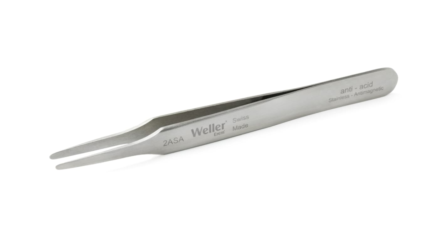 Weller Erem 120 mm, Stainless Steel, Flat; Rounded, Tweezers