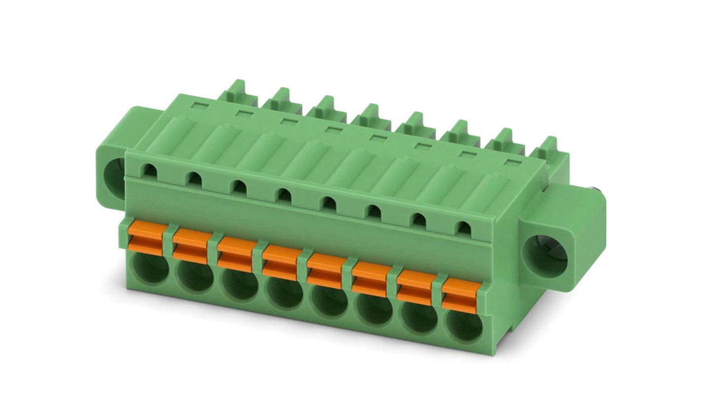 Phoenix Contact, 3.81mm Pitch, FK-MCP 1.5/ 8-STF-3.81, 8 Way, , Pluggable Terminal Block, Plug, Cable Mount, Spring