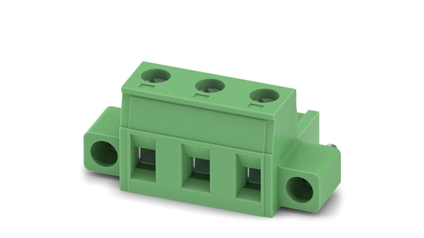 Phoenix Contact, 7.62mm Pitch, GMSTB 2.5/ 3-STF-7.62, 3 Way, , Pluggable Terminal Block, Plug, Cable Mount, Screw