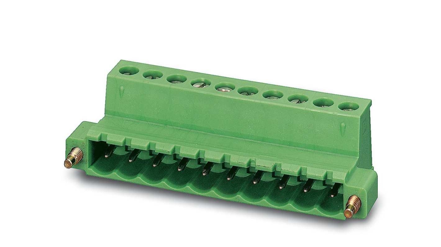 Phoenix Contact, 5.08mm Pitch, IC 2.5/ 8-STF-5.08, 8 Way, , Pluggable Terminal Block, Inverted Plug, Cable Mount, Screw